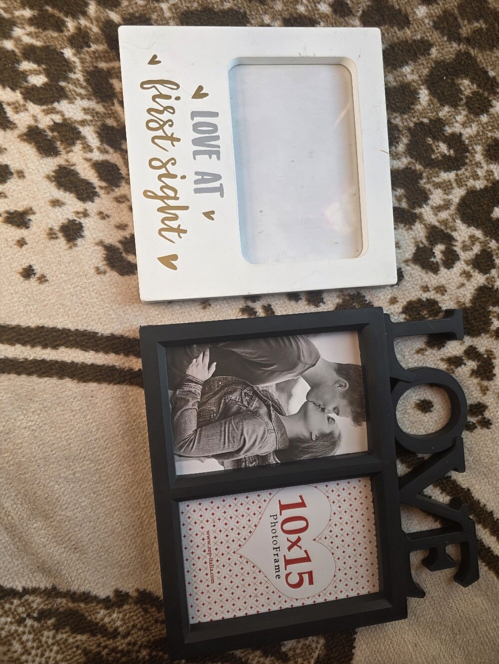 Love At First Sight & Love Photo Frame Set - White and Black